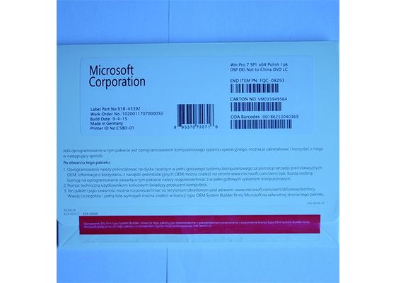 Κίνα Πακέτο Microsoft Windows 7 επαγγελματικό βασικό λογισμικό DVD αδειών/άδεια cOem COA προμηθευτής