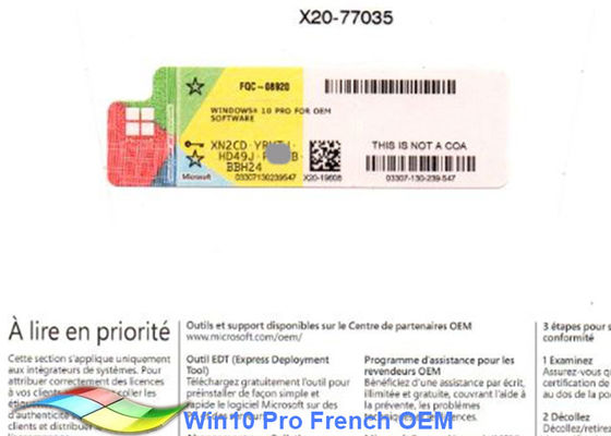 Κίνα Γαλλικά παράθυρα 10 έκδοσης υπέρ λογισμικό αυτοκόλλητων ετικεττών cOem εξηντατετράμπιτο για το PC προμηθευτής