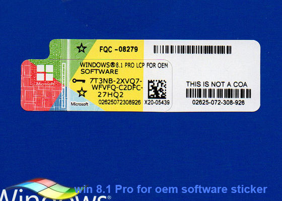 Κίνα Microsoft Windows 8,1 πλήρης έκδοση fqc-08279, αυτοκόλλητη ετικέττα Coa παραθύρων προμηθευτής